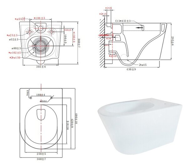 BPS-koupelny Podomítkový modul Geberit DuoFix s WC mísou EL-MTB-03 + ovládací tlačítko Delta 50 černá lesk