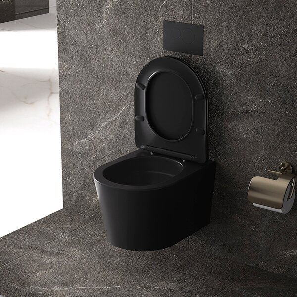 BPS-koupelny Podomítkový modul Geberit DuoFix s WC mísou EL-MTB-03 + ovládací tlačítko Delta 50 černá lesk