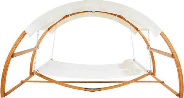 Tectake Houpací síť Locarno pro 2 osoby 328x160x171,5cm - týková