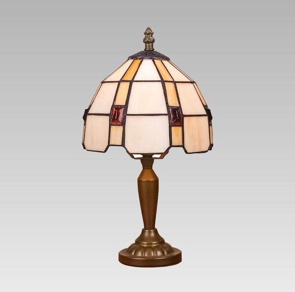 Stolní vitrážová lampa TIFFANY XII, 1xE14, 40W, antická hnědá