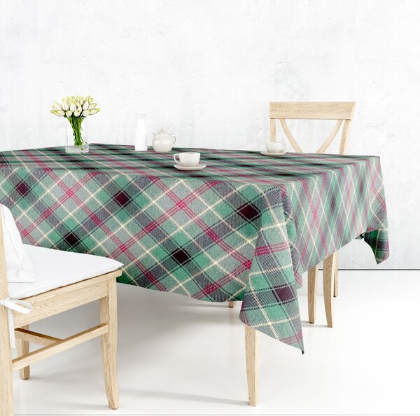 Ervi Gobelínový ubrus na stůl čtvercový - Tradiční zelený tartan