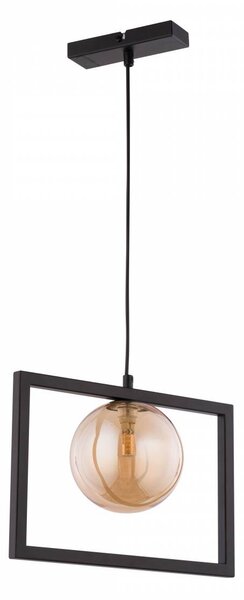 Závěsné moderní osvětlení COSMIC, 1xG9, 12W, černé, jantarové sklo