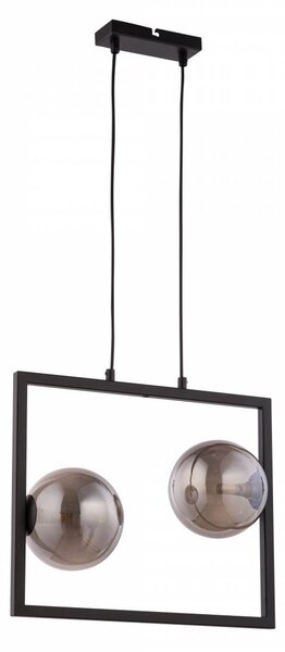 Závěsné moderní osvětlení COSMIC, 2xG9, 12W, černé, kouřové sklo
