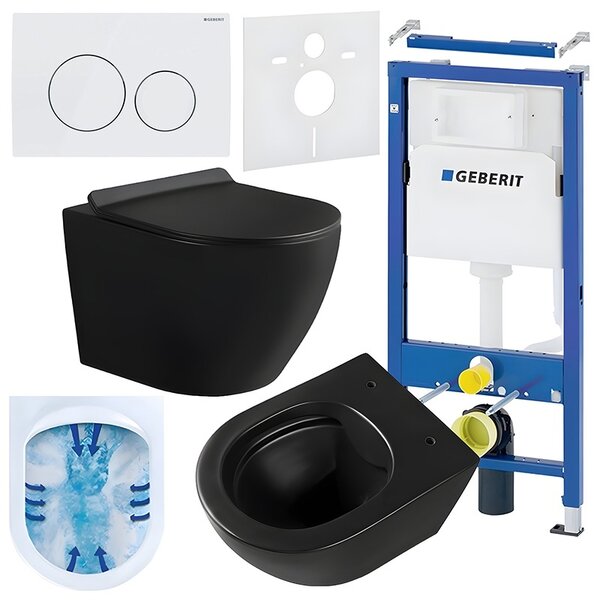 BPS-koupelny Podomítkový modul Geberit DuoFix s WC mísou MU-MTB-RIM-01 + ovládací tlačítko Delta 20 bílá