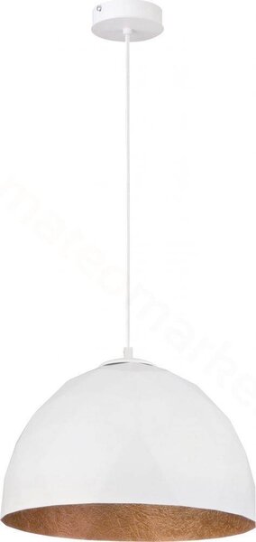 Závěsné moderní osvětlení DIAMENT, 1xE27, 60W, 35cm, bílé, měděné