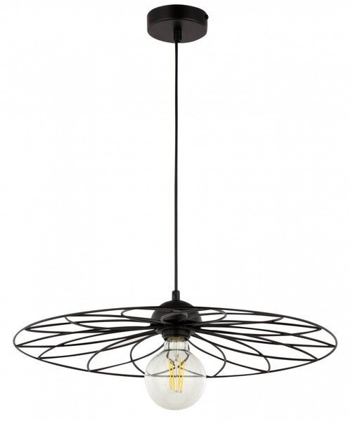 Závěsné designové osvětlení FLOWER, 1xE27, 60W, 50cm, kulaté, černé