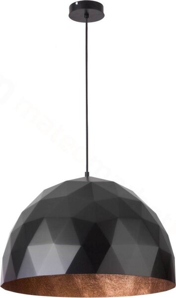 Závěsné moderní osvětlení DIAMENT, 1xE27, 60W, 50cm, černé, měděné