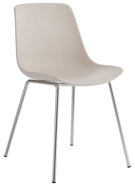 Tectake Plastové židle Mave, ergonomické, 120 kg - taupe/chromová, Sada 6 kusů