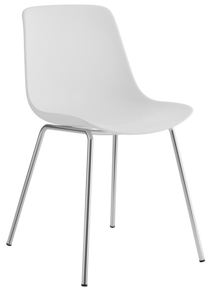 Tectake Plastové židle Mave, ergonomické, 120 kg - bílá/chromová, Sada 4 kusů