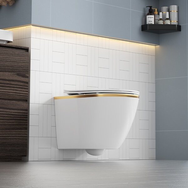 BPS-koupelny Podomítkový modul Geberit DuoFix s WC mísou MU-WH-GL-RIM-03 + ovládací tlačítko Delta 50 chrom