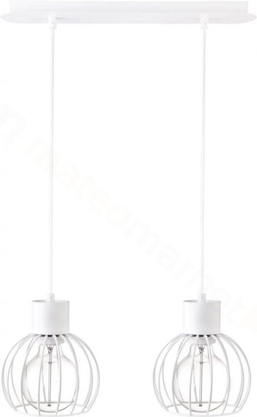 Závěsné moderní osvětlení nad jídelní stůl LUTO, 2xE27, 60W, bílé