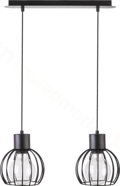 Závěsné moderní osvětlení nad jídelní stůl LUTO, 2xE27, 60W, černé