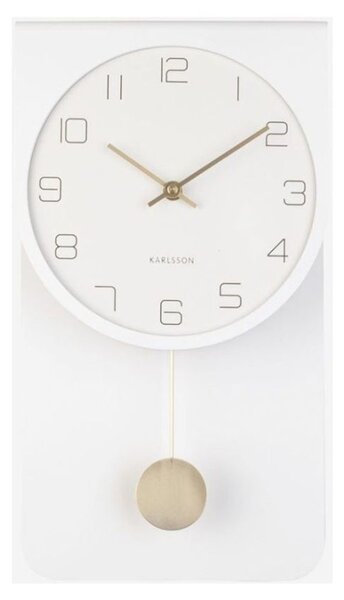 Designové kyvadlové nástěnné hodiny KA5779WH Karlsson 39cm