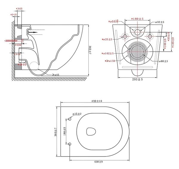 BPS-koupelny Podomítkový modul Geberit DuoFix s WC mísou PO-WH-02 + ovládací tlačítko Delta 50 černá lesk