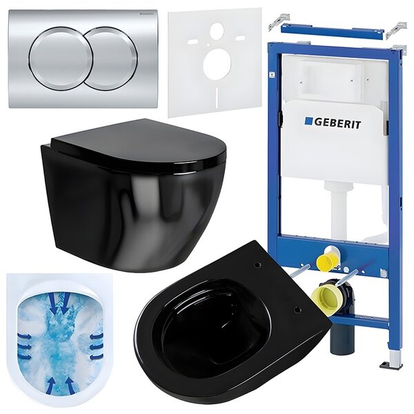 BPS-koupelny Podomítkový modul Geberit DuoFix s WC mísou MU-BL-RIM-02 + ovládací tlačítko Delta 01 chrom