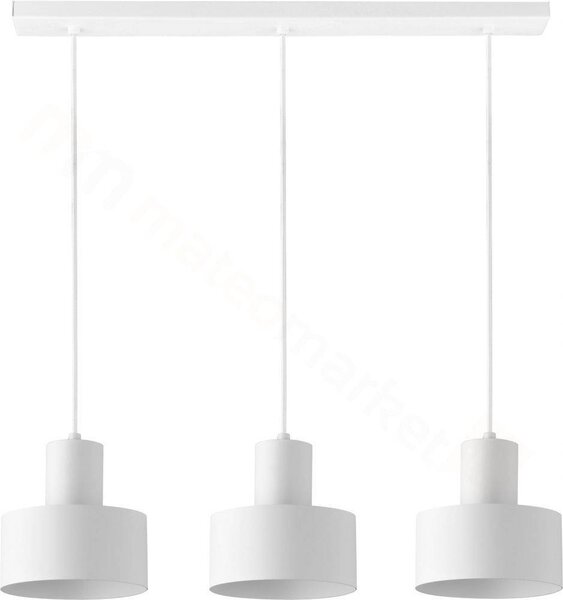 Závěsné industriální světlo nad jídelní stůl RIF, 3xE27, 60W, bílé
