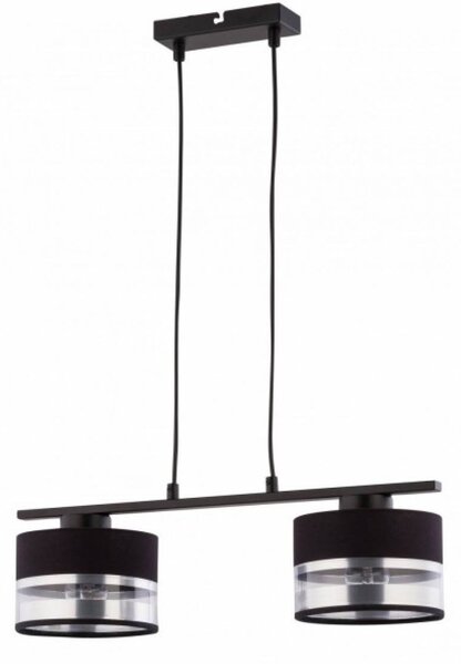 Závěsné moderní osvětlení SOFIA, 2xE27, 60W, černé, stříbrné