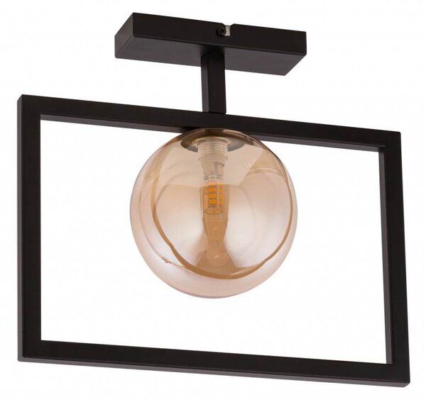 Stropní moderní osvětlení COSMIC, 1xG9, 12W, černé, jantarové sklo