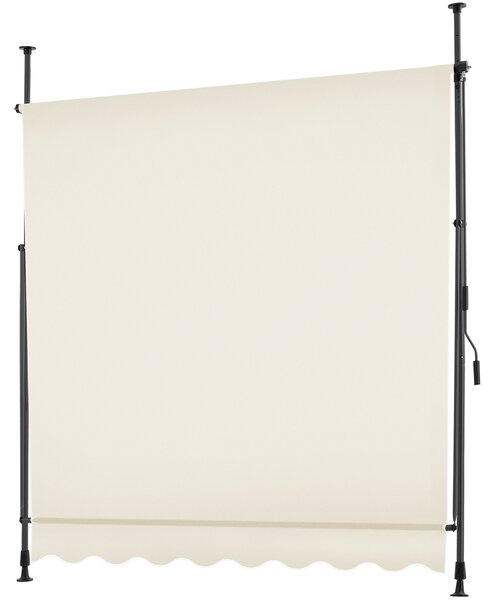 Tectake Upínací markýza s ruční klikou, výškově nastavitelná - 200 x 180 cm, béžová