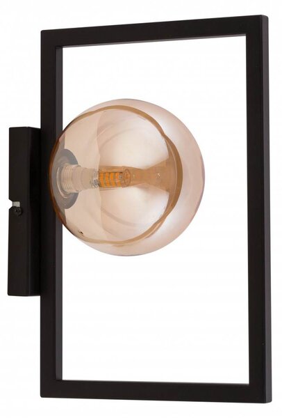 Nástěnné moderní osvětlení COSMIC, 1xG9, 12W, černé, jantarové sklo