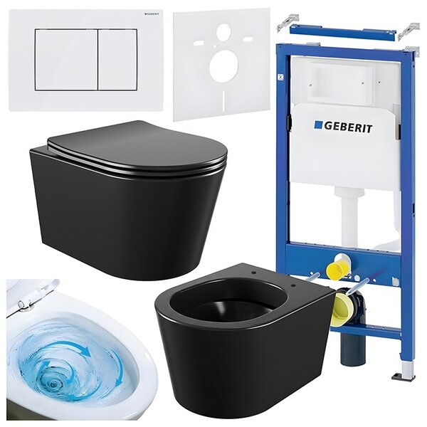 BPS-koupelny Podomítkový modul Geberit DuoFix s WC mísou EL-MTB-03 + ovládací tlačítko Delta 30 bílá