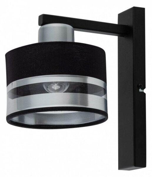 Nástěnné moderní osvětlení PRO, 1xE27, 60W, černé, stříbrné
