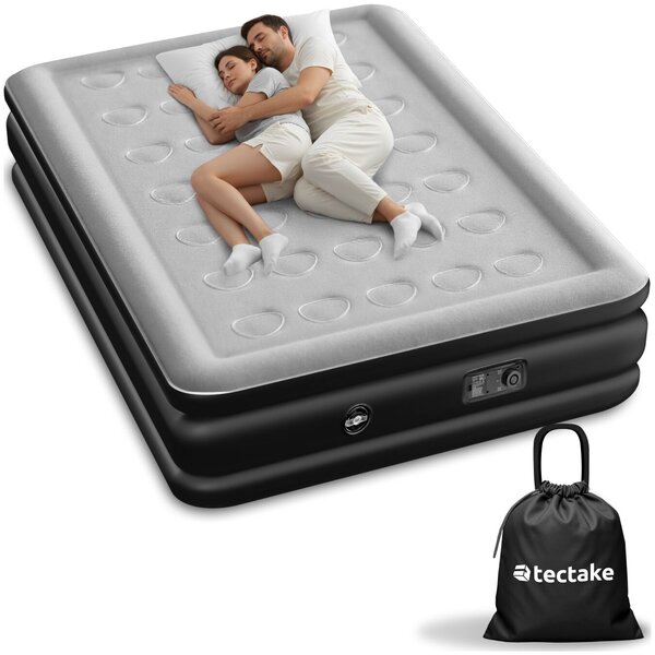 Tectake Nafukovací matrace AirDreams s elektrickou pumpou - 200 x 148 x 44 cm