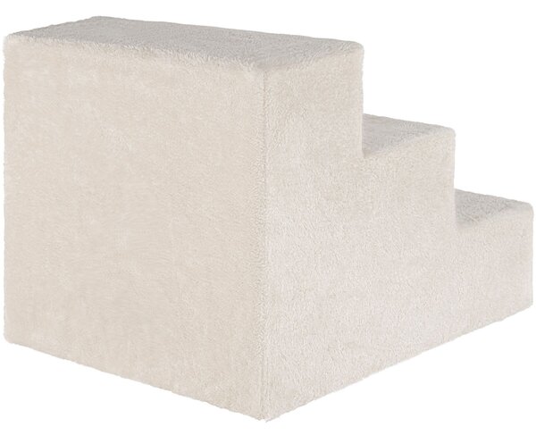 Tectake Schody pro domácí mazlíčky Paw Path s plyšovým potahem 37 x 45 x 34,5 cm - písková