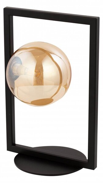Stolní moderní lampa COSMIC, 1xG9, 12W, černá, jantarové sklo