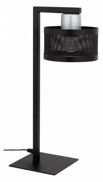 Moderní stolní lampa OFF, 1xE27, 60W, černá, stříbrná