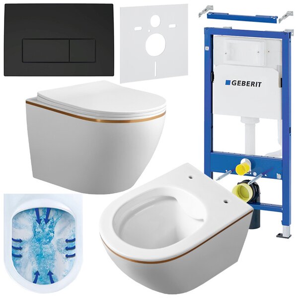 BPS-koupelny Podomítkový modul Geberit DuoFix s WC mísou MU-WH-GL-RIM-03 + ovládací tlačítko Delta 50 černá mat