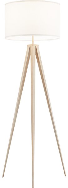 Tectake Stojací lampa Lunaris, textilní stínidlo, trojnožka - dub