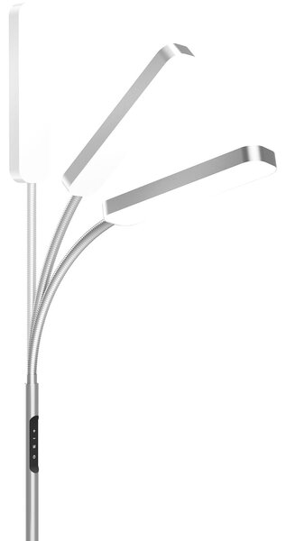 Tectake Stojací lampa Prisma LED, 5 světelných režimů, 12 W, stmívatelná - stříbrná