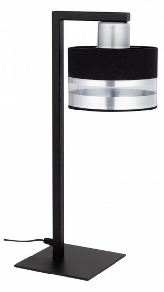 Moderní stolní lampa PRO, 1xE27, 60W, černá, stříbrná