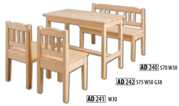 HMmax Dětská lavička AD 240 Barevné provedení dřeva: natural - přírodní