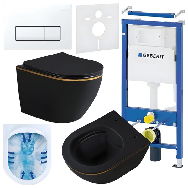 BPS-koupelny Podomítkový modul Geberit DuoFix s WC mísou MU-MTB-GL-RIM-03 + ovládací tlačítko Delta 50 bílá