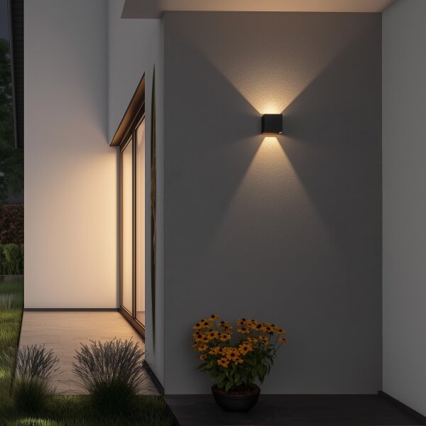 Brilagi - LED Venkovní nástěnné svítidlo CUBE LED/6W/230V antracit IP54
