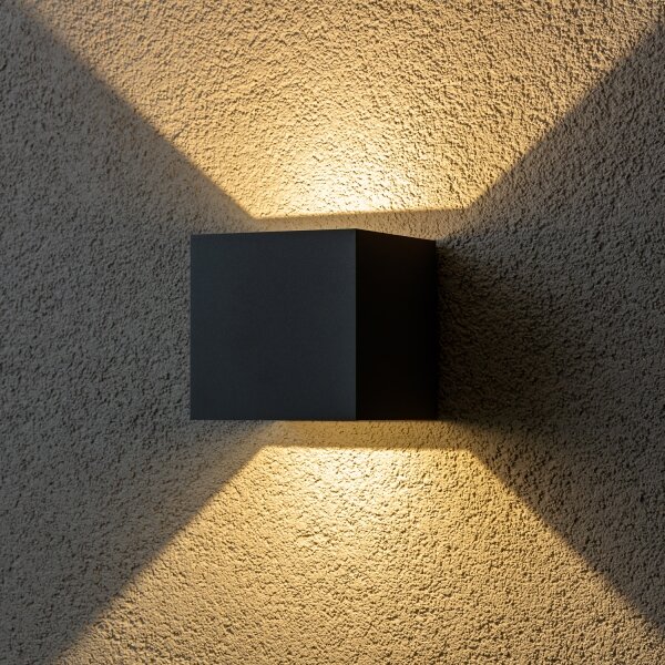 Brilagi - LED Venkovní nástěnné svítidlo CUBE LED/6W/230V antracit IP54
