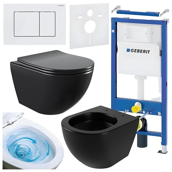 BPS-koupelny Podomítkový modul Geberit DuoFix s WC mísou NO-MTB-03 + ovládací tlačítko Delta 30 bílá