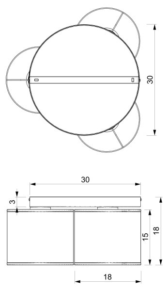 Stropní svítidlo ARDEN 3xE27/15W/230V pr. 30 cm béžová