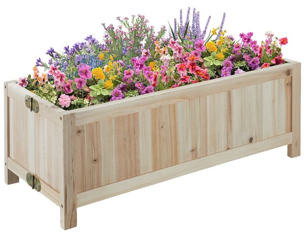 Tectake Vyvýšený záhon Blomster, skládací, 30l, vč. fólie, 70x30x25cm - hnědá