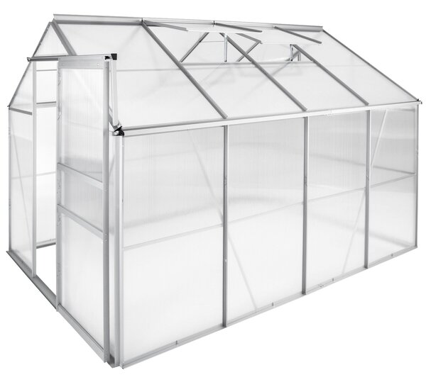 Tectake Skleník z hliníku,UV-odolný,185x250x195cm - průhledná