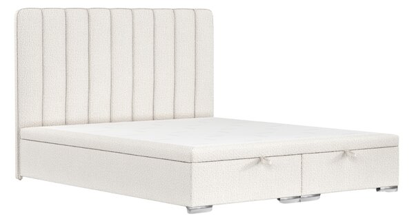 Maison de Rêve Světle béžová čalouněná dvoulůžková postel SWANKY 160 x 200 cm s úložným prostorem