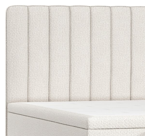 Maison de Rêve Světle béžová čalouněná dvoulůžková postel SWANKY 160 x 200 cm s úložným prostorem