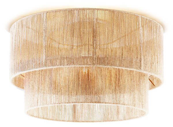 Tectake Stropní svítidlo Lignea Lux z juty v boho stylu,40W - hnědá