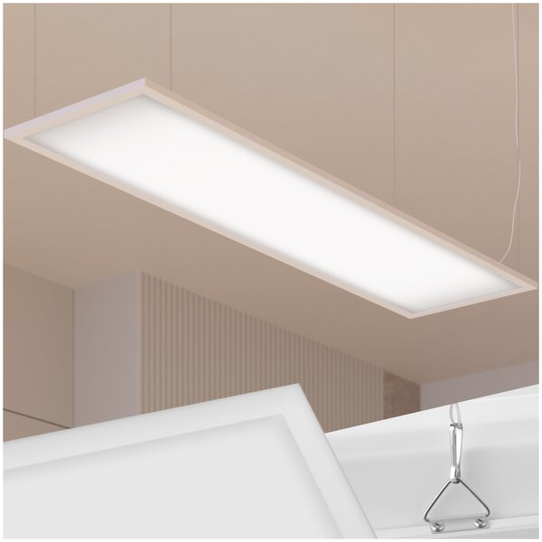 Tectake LED panel Lucerna, ultratenký, teplá bílá, úsporný - 119,5 x 29,5 cm