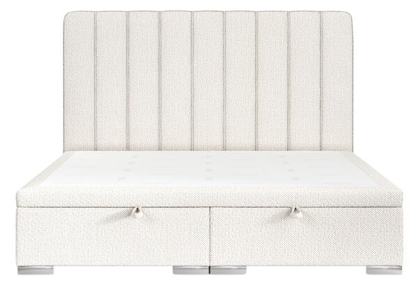 Maison de Rêve Světle béžová čalouněná dvoulůžková postel SWANKY 160 x 200 cm s úložným prostorem