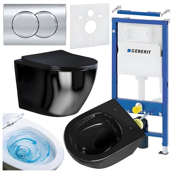 BPS-koupelny Podomítkový modul Geberit DuoFix s WC mísou FW-BL-TR-03 + ovládací tlačítko Delta 01 chrom