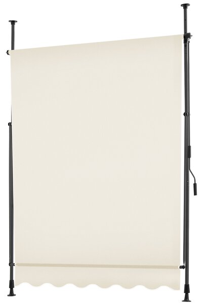 Tectake Upínací markýza s ruční klikou, výškově nastavitelná - 150 x 180 cm, béžová