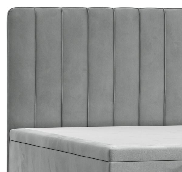 Maison de Rêve Šedá sametová dvoulůžková postel SWANKY 160 x 200 cm s úložným prostorem